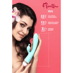 Вибратор с клиторальным стимулятором Flovetta by Toyfa Iris, силиконовый, мятный, 22 см