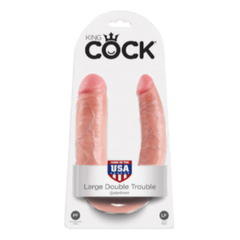 Фаллоимитатор двухголовый - безременной страпон, телесный King Cock