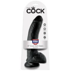 Фаллоимитатор на присоске черный King Cock 9 Cock with Balls