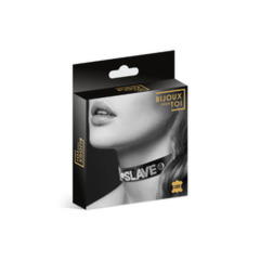 Чокер с надписью Slave COLLIER STRASS SLAVE CUIR BOVIN