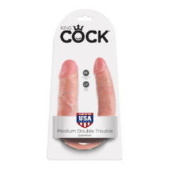 Двусторонний дилдо среднего размера телесный King Cock U-Shaped Medium Double Trouble