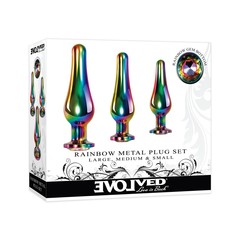 RAINBOW METAL PLUG SET Набор радужных анальных пробок