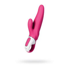 Нереалистичный вибратор Satisfyer Vibes Mr. Rabbit, Силикон, Красный, 22,1 см